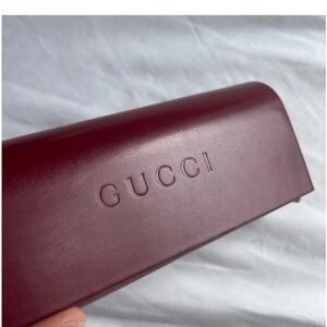 Brand New 2025 Gucci Leather Sunglasses Glasses Case Burgundy Wine